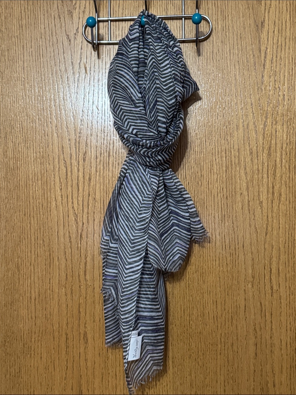 thirty-one Gray and Purple Striped Chevron Scarf